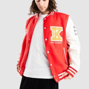 Key Street Varsity Jacke red