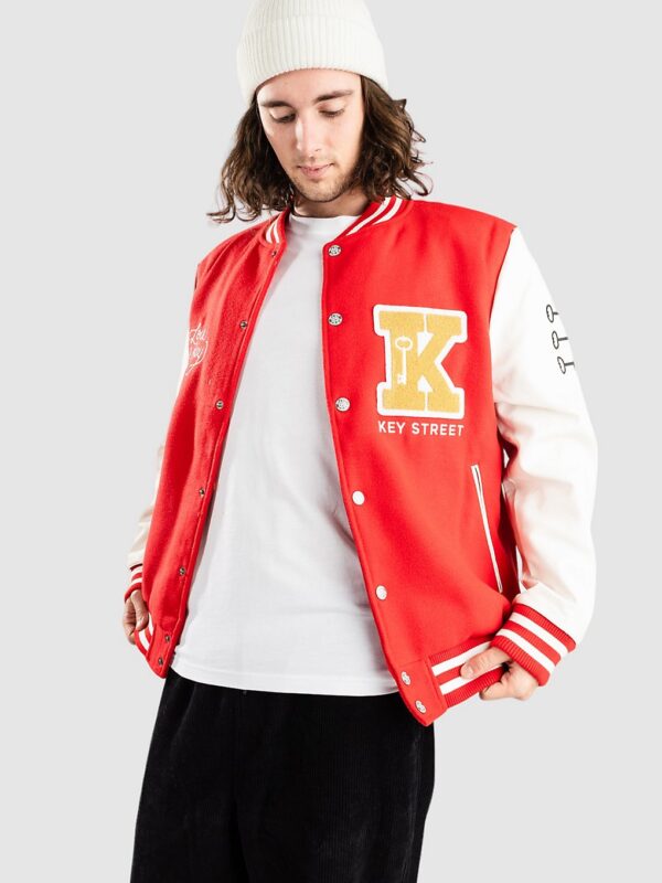 Key Street Varsity Jacke red