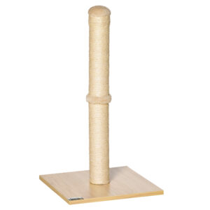 PawHut Kratzstamm Sisal Kratzsäule für Katzen, stabil, mit Ball, 60cm, Spanplatte, Beige+Eiche Aosom