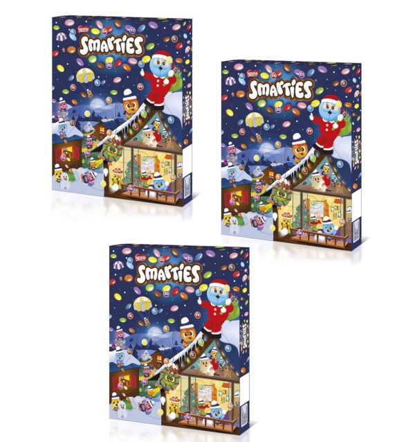 3x 335g Smarties Schokoladen-Adventskalender MHD 05/24 Ware natürlich einwandfrei! (Zustellung an Hermes PaketShop)