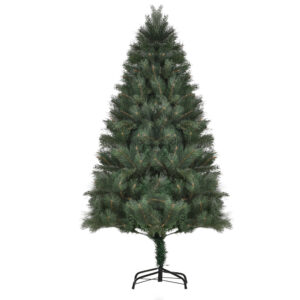 HOMCOM Künstlicher Weihnachtsbaum, 180 cm Christbaum mit 375 Spitzen, Metallständer, realistisches Aussehen, für Weihnachtsfest, Indoor, Grün Aosom