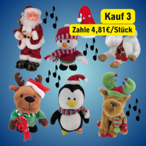 Happy People Tanzende Singende Weihnachts-Figur Laufende Musik Weihnachtslieder