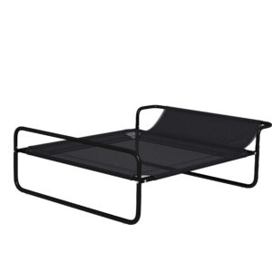 PawHut Hundeliege Outdoor, Erhöhtes Hundebett mit atmungsaktivem Mesh-Bezug, Haustierbett für kleine und mittelgroße Hunde Schwarz 91 x 69 x 29 cm Aosom