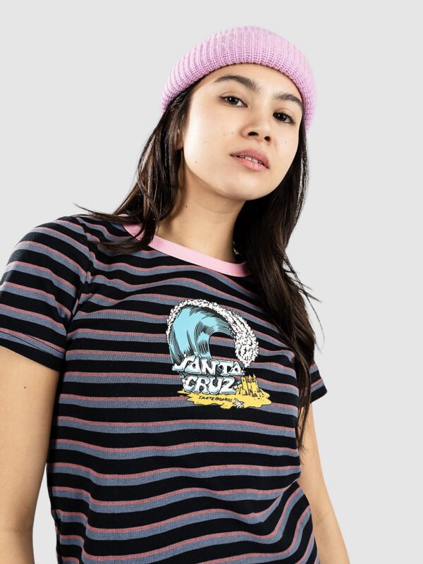 Santa Cruz Onshore Front T-Shirt black wave stripe