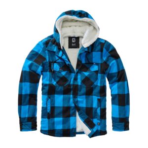 Brandit Jacke Lumberjacket Hooded schwarz blau