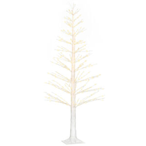 HOMCOM 150 cm Lichterbaum Kunstbaum mit 600 LED, LED Weihnachtsbaum, Weihnachtsdeko für Weihnachten, Geburtstag, Hochzeit, Indoor und Outdoor Weiß Aosom