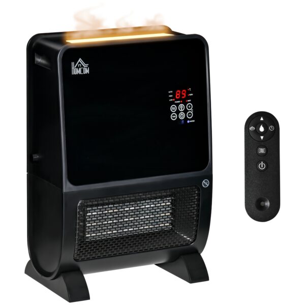 HOMCOM 2 in 1 Heizlüfter 2000W Elektroheizer mit Fernbedienung 8-Stunden-Timer LED-Licht und Befeuchtungsfunktion für gemütliche Wärme Aosom.de
