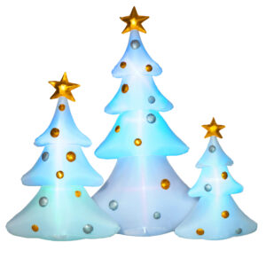 HOMCOM Aufblasbare Weihnachtsdekoration mit LED-Licht, 210 cm 3er-Set Selbstaufblasender Weihnachtsbaum Wasserdicht für Weihnachtsfeiern, Indoor, Outdoor Aosom