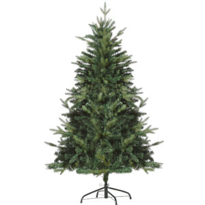 HOMCOM Weihnachtsbaum 1,5 m Kunsttanne 946 Zweige mit Metallfuß PVC Grün ⌀95 x 150H cm für festliche Dekoration Aosom.de