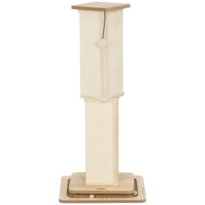 PawHut 3-in-1 Kratzstamm, 87cm Kratzsäule, Sisal-Katzenkratzbaum mit Spielball, Kratzbaum für Katzen, Katzen Kratzmöbel, Indoor, Eiche Aosom