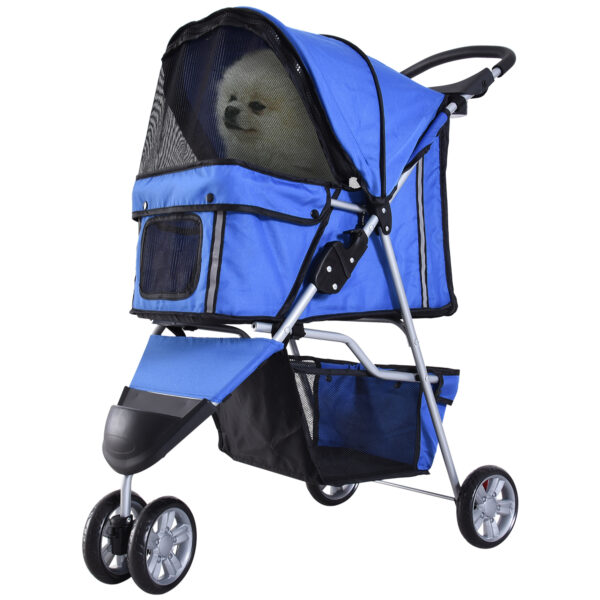 PawHut Hundewagen Hundebuggy für Hunde und Katzen mehrfarbig Blau, faltbar & leicht, ideal für Ausflüge Aosom.de