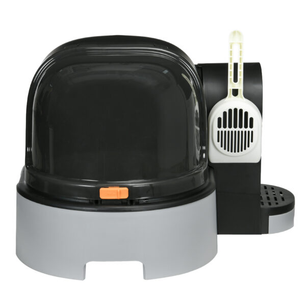 PawHut Katzenhaus Katzentoilette mit 2 herausziehbaren Bodenwannen und Haube, Schaufel für Katzen bis 4kg, grau 52x60x42cm Aosom.de