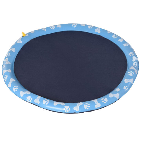 PawHut Splash Sprinkler Pad 150 cm Wasserspiel Matte für Hunde, Anti-Rutsch Spritz Wassersprinkler Outdoor PVC Blau Aosom.de