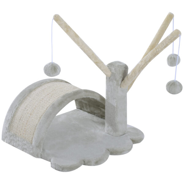 PawHut stabiler Kratzbaum für Katzen klein, Kletterbaum mit Kratzstamm, 38 x 38 x 40 cm, hellgrau, ideal für Wohnungskatzen Aosom.de