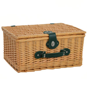 Outsunny Picknickkorb aus Weidenholz Picknickkoffer für 2 Personen mit Isoliert Kühlfach Besteck Set, Picknick Set Komplettset für Camping Strand Weihnachten Hellbraun Aosom
