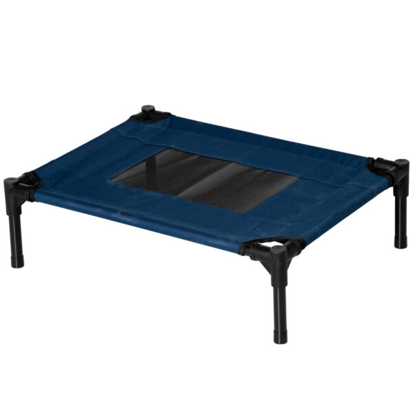PawHut Hundebett erhöht für Hunde Katzen Haustiere Oxford-Stoff Textilene Mikroperforierung 61 x 46 x 18 cm Blau und Schwarz Aosom