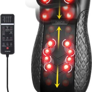 RENPHO Massagesitzauflage, , Shiatsu Massageauflage Rückenmassagegerät mit DREI Massagezonen Wärmefunktion und Vibrationsmassage, Tiefenmassage Rollmassage für Nacken
