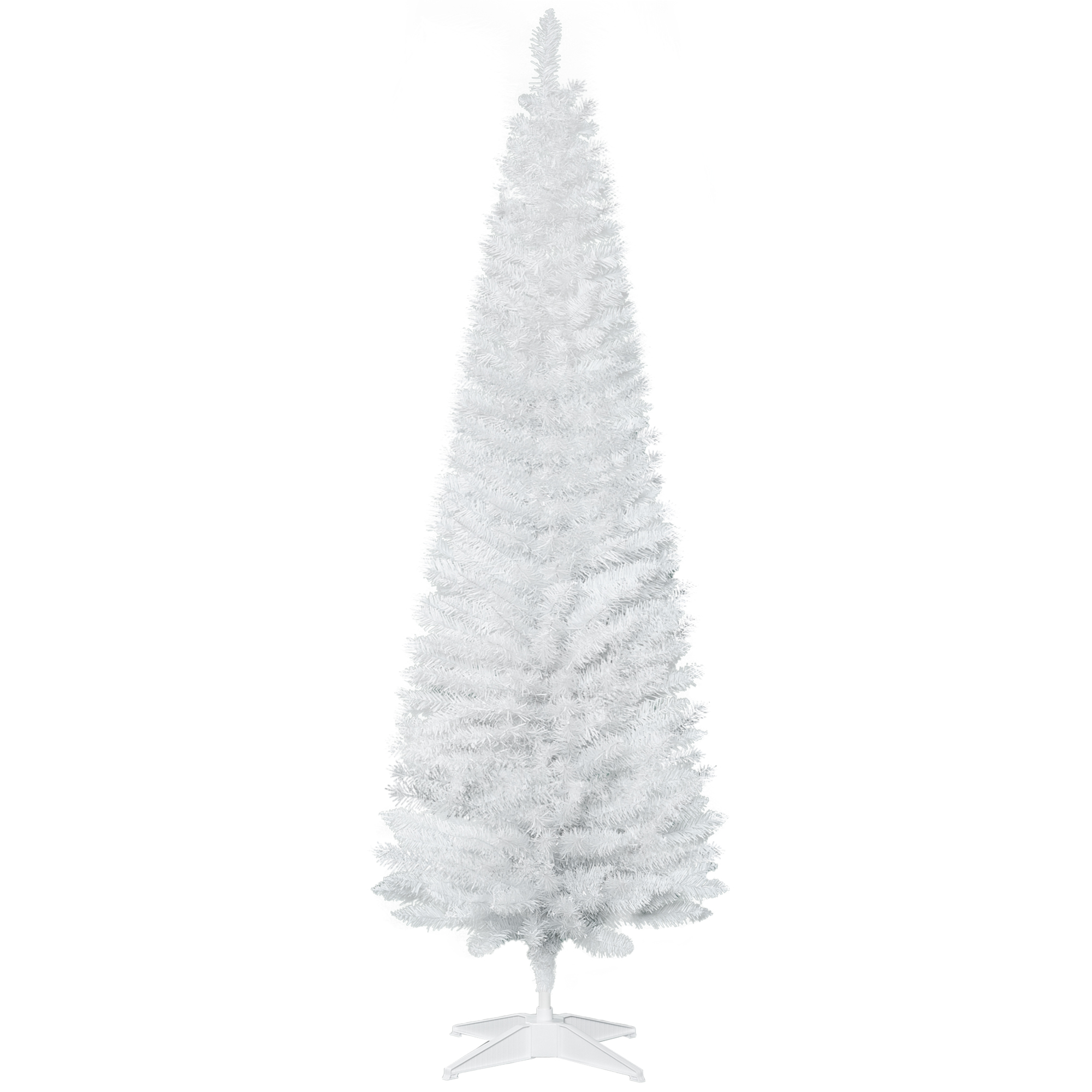 HOMCOM Weihnachtsbaum Tannenbaum 180 cm mit Kunststoffständer, 390 Spitzen Weiß ⌀ 55 cm, ideal für festliche Dekoration Aosom.de