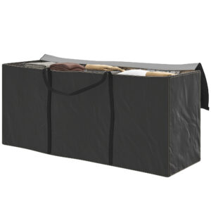 Outsunny Aufbewahrungstasche für Gartensitzkissen, Outdoor-Kissenhülle aus Oxford 600D UV-beständig mit Griffen, wasserdicht, Aufbewahrungstasche für Weihnachtsbaum, 175 x 55 x 75 cm, schwarz Aosom