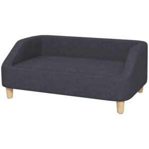 PawHut Hundesofa Haustiersofa für große Hunde erhöhtes Design mit Holzbeinen dunkelgrau bequem & stilvoll Aosom.de
