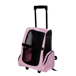 PawHut Hunde Trolley Tragetasche Transporttasche Rucksack Hunde Box Hunde Trolley pink Aosom