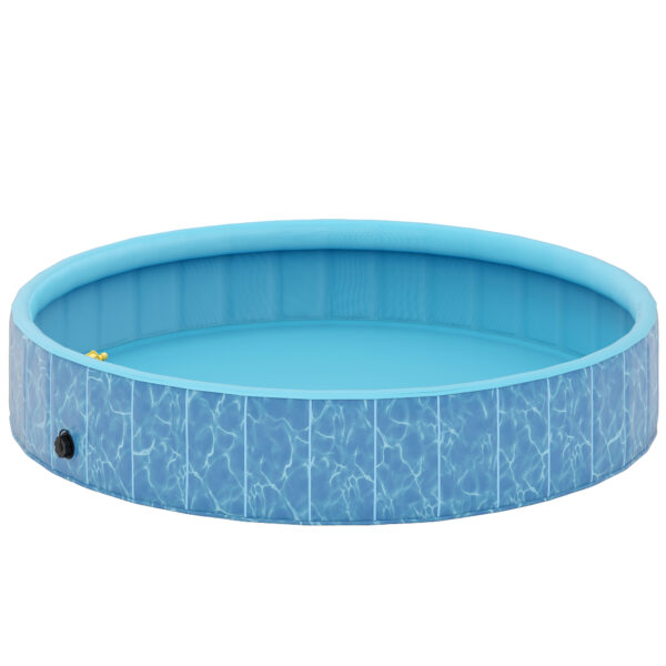 PawHut Hundepool Faltbar Planschbecken mit Brunnen- und Wasserpolsterdesign Ø160 x 30 cm Rutschfest Hundebadewanne Swimmingpool Schwimmbecken für Hunde und Katzen Aosom