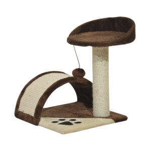 PawHut Katzenbaum Katzen Spielbaum mit braunem Plüsch 36 cm x 36 cm x 44 cm Aosom