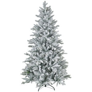 HOMCOM Künstlicher Weihnachtsbaum, 180 cm Christbaum mit 994 Spitzen, Kunstschnee, klappbar Metallständer, für Weihnachten Deko, Grün Aosom