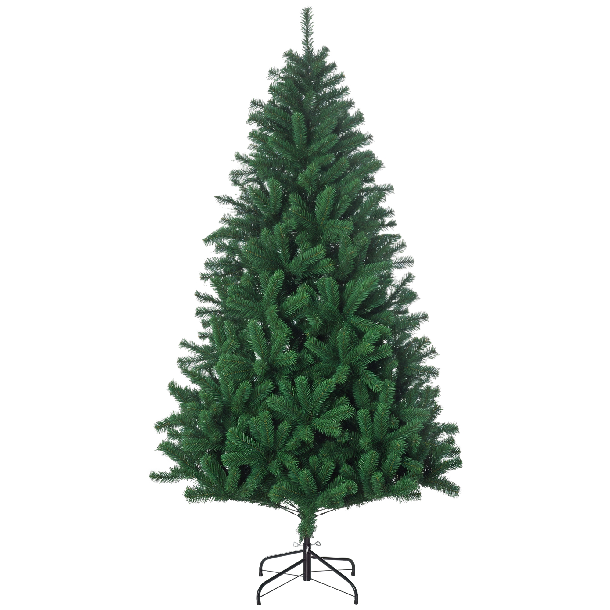 HOMCOM Weihnachtsbaum 1,8 m Kunsttanne mit 1492 Zweigen, PVC grün, stabiler Metallfuß, Ø115 x 180H cm für festliche Dekoration Aosom.de