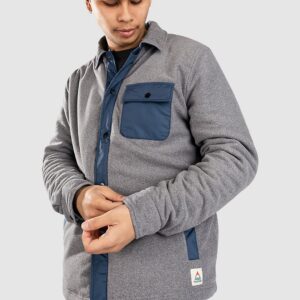 Passenger Firelight Sherpa Lined Overshirt Jacke grey marl