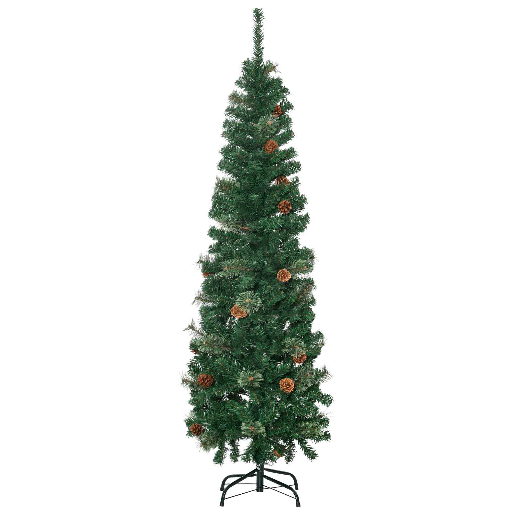 HOMCOM Künstlicher Weihnachtsbaum 165 cm Tannenbaum künstlich mit 412 Spitzen Christbaum Weihnachtsdeko inkl. Metallständer für drinnen Aosom
