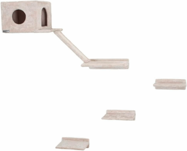 Kerbl Pet Kletterwand Montblanc für Katzen , 6-Teilig, beige