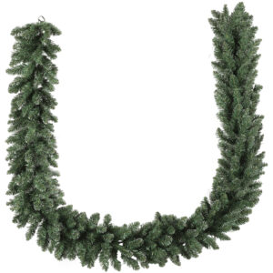 HOMCOM 2,7 m künstliche Weihnachtsgirlande Dekoration mit 216 Spitzen Tannengirlande Weihnachten Girlande Tanne für Treppen Kamin Grün Aosom