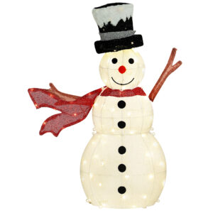 Outsunny 78er LED Weihnachtsdeko, Weihnachten Schneemann, Weihnachtsbeleuchtung in warmweiß, Stahlrahmen, für Indoor, Outdoor, Mehrfarbig Aosom