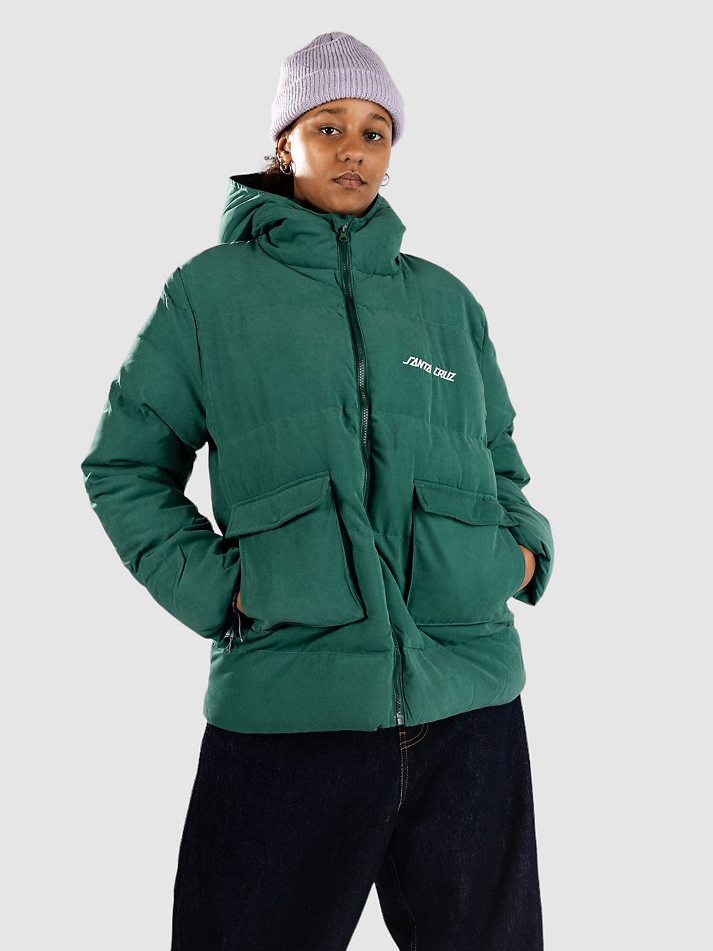 Santa Cruz Strip Cargo Quilted Jacke emerald