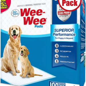 2er Pack Four Paws Wee-Wee Superior Performance Pee Pads - 100er Pack, 22" x 23" (ca. 56 x 58 cm), saugstarke Trainings- und Hygienematten für Hunde