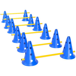 PawHut Agility Set Hunde, 6-teiliges Agility Ausrüstung mit 12 Kegel 6 höhenverstellbar Hürden Tragetasche Trainingszubehör, Trainingsset für Hundetraining Aosom