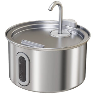 PawHut Katzenbrunnen 2,5L Trinkbrunnen für Katzen mit leiser Pumpe LED Aktivkohlefilter Wasserstandsfenster Katzentrinkbrunnen Leicht zu Reinigen, Wasserbrunnen für Katzen Hunde Aosom