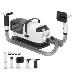 PawHut Hundefön Blower Sehr Leise 5-in-1 600W Hundetrockner mit Einstellbarer Windgeschwindigkeit und Temperaturen 5 verschiedenen Düsen Hundepflege-Trockner-Gebläse für Hunde Katzen Haustiere Weiß Aosom