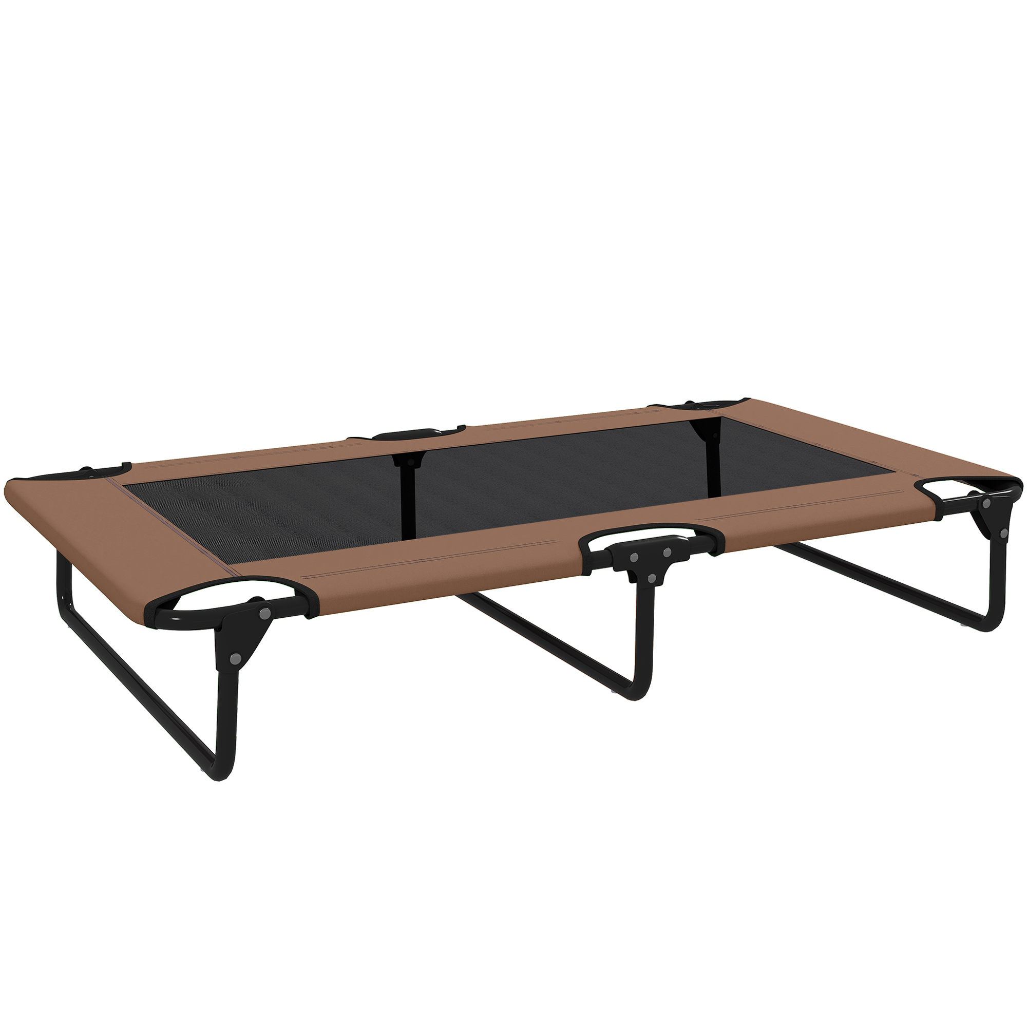 PawHut Erhöhtes Hundebett klappbar Haustierbett, Outdoor Hundeliege mit Netzdesign, Atmungsaktiv, für große Hunde Kaffee Oxford 107 x 61 x 20 cm Aosom