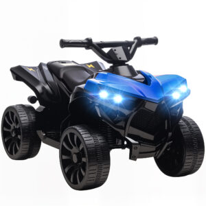 AIYAPLAY Kinder Quad Elektro 6V Kinderquad mit Vorwärts-, Rückwärtsfunktion, Musik, LED-Scheinwerfer, Kinderfahrzeug Elektro-Quad für Kinder von 37-72 Monaten Blau Aosom