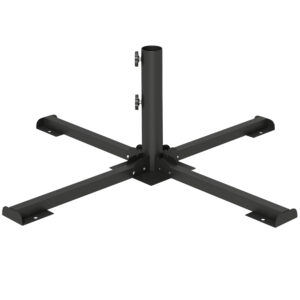 Outsunny Sonnenschirmständer Klappbarer Schirmständer Rohrdurchmesser 38 und 48 mm Kreuzständer Metallständer für Sonnenschirme, Weihnachtsbäume, Garten, Terrasse, Strand, Dunkelgrau Aosom