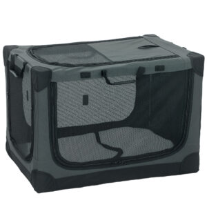 PawHut Hundebox faltbar Hundetransportbox mit Kissen abnehmbarer waschbarer Bezug atmungsaktiv Transportbox aus 600D Oxford-Gewebe Hundetasche für Katzen & Hunde bis 31kg für Reise & Auto Armeegrün Aosom