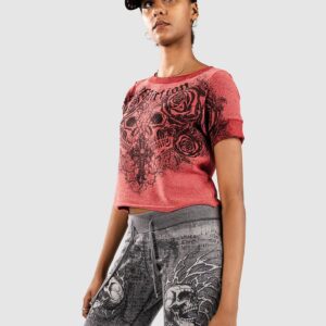 Affliction Forgotten Crop T-Shirt affliction red