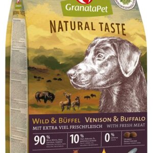 GranataPet Natural Taste Wild & Büffel, Trockenfutter für Hunde, Hundefutter ohne Getreide & ohne Zuckerzusätze, Alleinfuttermittel für ausgewachsene Hunde, 12 kg