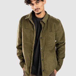 Passenger Kodiak 2.0 Sherpa Lined Cord Overshirt Jacke khaki