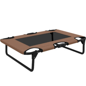 PawHut Erhöhtes Hundebett klappbar Haustierbett, Outdoor Hundeliege mit Netzdesign, Atmungsaktiv, für kleine und mittelgroße Hunde Kaffee Oxford 75 x 51 x 18 cm Aosom