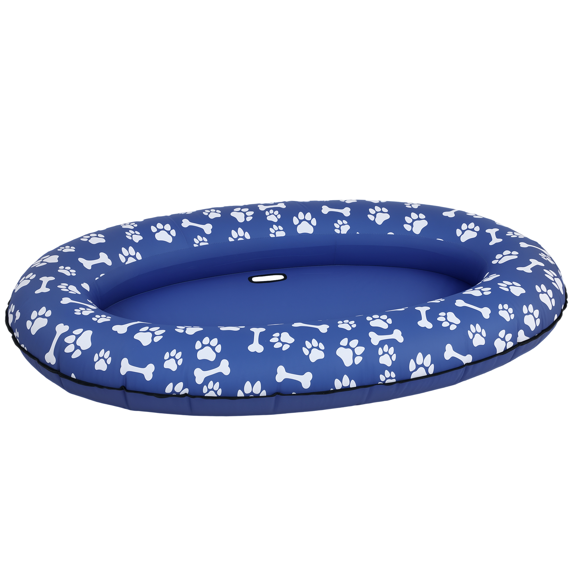 PawHut Aufblasbares Schlauchboot Hunde Faltbare Schwimmende Wassermatte Hund Aufblasbares Hundefloß mit Griffen, Schwimmfloß für Hunde bis 40 kg 155 x 104 x 25 cm Blau Aosom