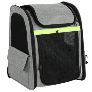 PawHut Hundebox erweiterbar Transportbox Hund 33,5 x 28 x 42 cm Hundetransportbox mit Tür, 5 Taschen, reflektierendem Streifen Transporttasche für Katzen Hunde bis 10 kg Hellgrau Aosom