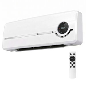 HOMCOM Heizlüfter zur Wandmontage 2000W Keramik-Wandheizung mit Ventilator, Fernbedienung, 2 Heizmodi, LED-Display, Wandheizgerät mit 24h Timer, für Wohnzimmer, Schlafzimmer, Badezimmer Büro Aosom